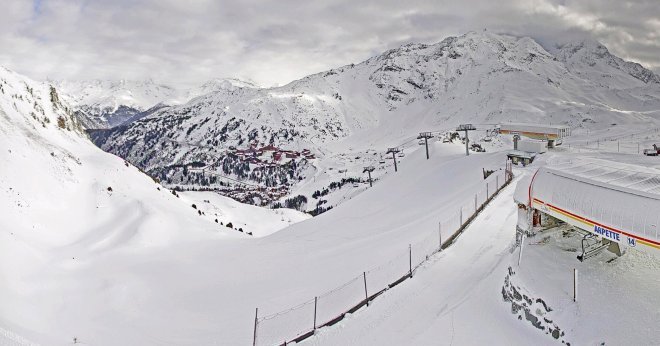 Les Arcs heute Schneedecke